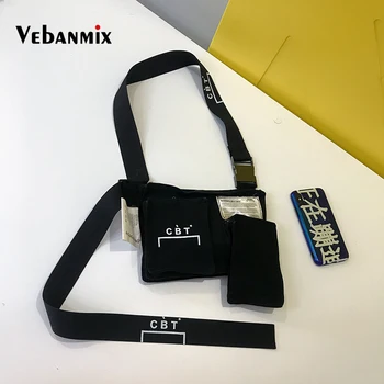 

Men Women Canvas Tactical Shoulder Bags Chest Rig Bag Hip Hop Adjustable Pockets Kanye Streetwear Functional Waist Packs Bag