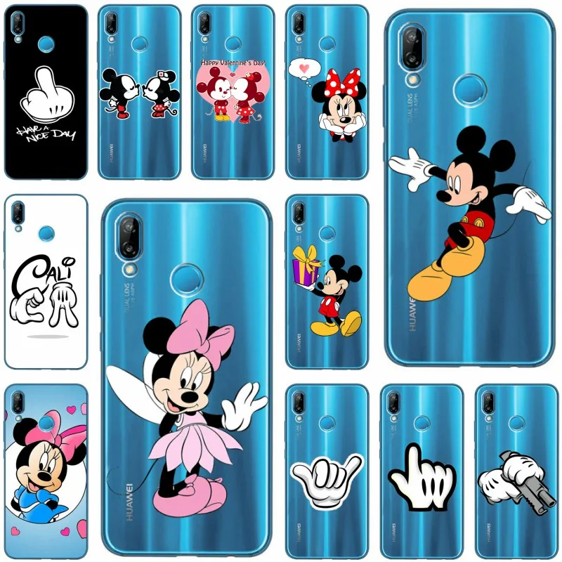 

Mickey Mouse Hand Gesture Pattern Cover Soft Silicone TPU Phone Case For Huawei P9 P10 P20 P30 lite P9 P10 P20 PLUS P20 P30 PRO