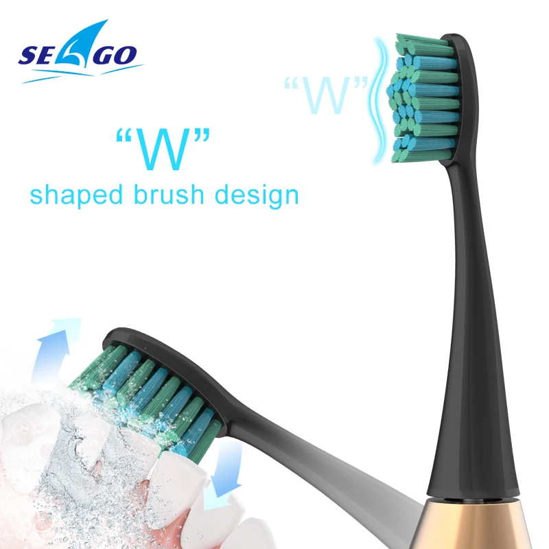 SEAGO Electric Toothbrush Rechargeable USB Sonic Tooth Brush 3 Modes Waterproof IPX 7 Clean Whiten Teeth with 3 Brush Head SG987 SEAGO Electric Toothbrush Rechargeable USB Sonic Tooth Brush 3 Modes Waterproof IPX 7 Clean Whiten Teeth with 3 Brush Head SG987