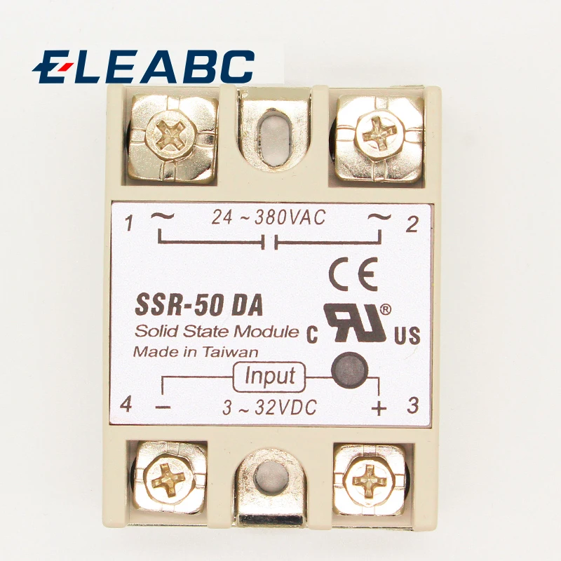 

1PC SSR-50 DA SSR-50DA Manufacturer 50A SSR Relay input 3-32VDC output 24-380VAC Good Quality with Plastic Cover Wholesale Hot