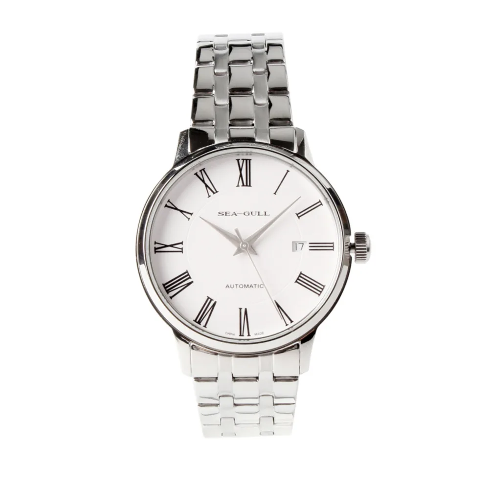 Seagull Classic 3 handen Romeinse Cijfers Tentoonstelling Terug Automatic Horloge zeemeeuw D816.455 ST2130 Beweging