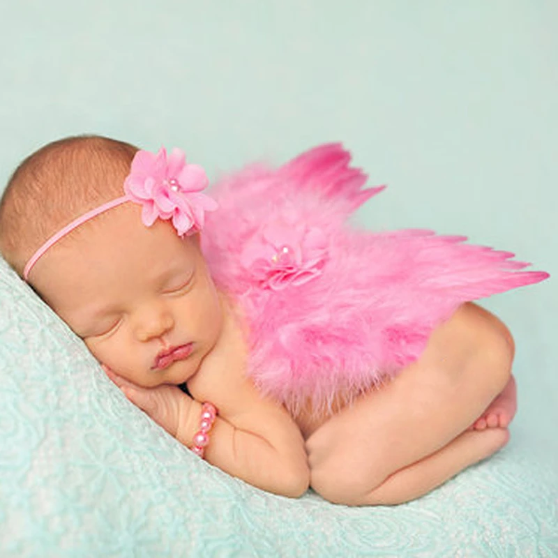 Новорожденные фотографии реквизит костюм милый ангел крылья+ повязка на голову реквизит для фото младенца Девочки Мальчики наряды Аксессуары