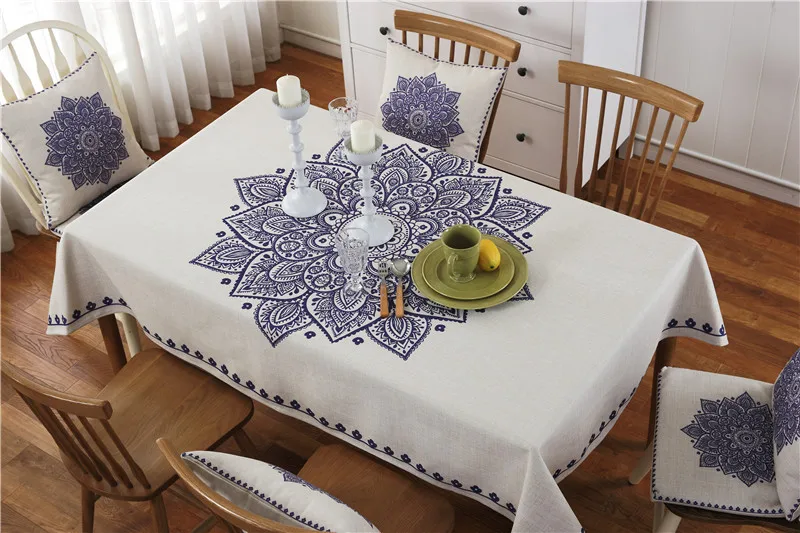 

Free Shipping Multi-size Europe Style Printed Cotton Linen Tablecloth Dust Proof Covers For Home Party Table Cloth MZR008