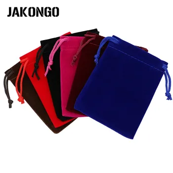 激安 Jakongo 10 ピース/ロット 7X9cm 9X12cmのベルベットのジュエリー包装ディスプレイバッグ & ジュエリーポーチ巾着包装ギフトバッグ 6 色