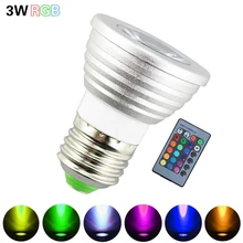 3 Вт RGB лампа чашка постоянная синхронизация красочный инфракрасный пульт дистанционного управления затемняющий Светодиодный прожектор E27 B22 MR16 праздничная атмосфера