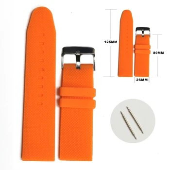 

26mm Fun Orange Color Silicone Jelly Rubber Unisex Watch Band Straps WB1062H26JB