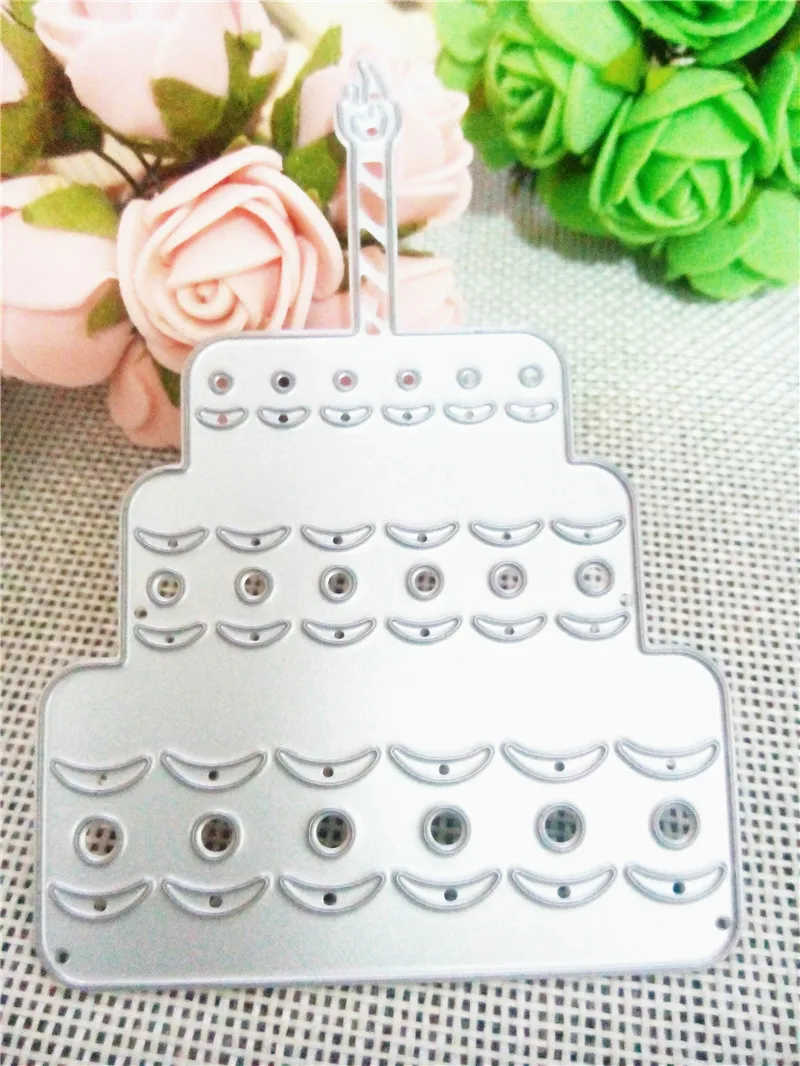 

Metal Big Birthday Cake Cutting Dies Stencil DIY Scrapbooking Album Card Paper Embossing Decor Craft