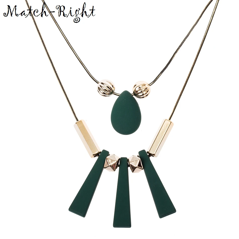 

Match-Right Women Necklace Statement Necklaces & Pendants Wood 2 Layers Necklace For Women Jewelry SP015