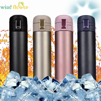 

Wind flower New 500Ml Thermoses Cup Stainless Steel Bottle Vacuum Flasks Thermo Coffee Bottle for Men/Women Travelling Drinking