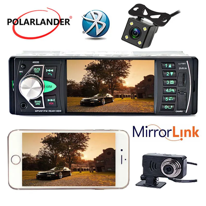 1 Din W/DVR автомобильное радио аудио 12V 4 ''FM Bluetooth DVR/камера вход Зеркало Ссылка для