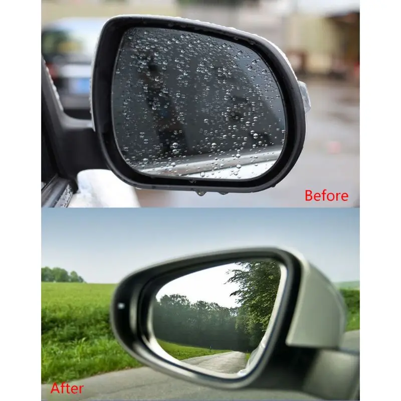 1 Pair Auto Car Anti Water Mist Film Anti Fog Coating Rainproof Hydrophobic Rearview Mirror Protective Film 4 Sizes