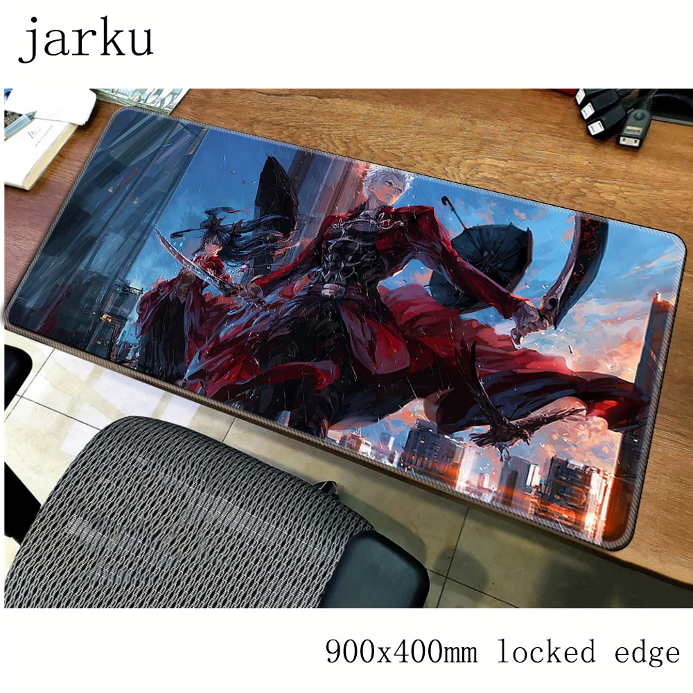  Fate Saber mouse pad gamer 900x400mm notbook mouse mat large gaming mousepad large locked edge pad 