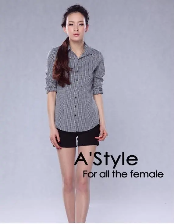 Summer.british wind slim plaid shirt.a38116 |