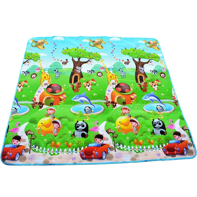 Double Surface Baby Carpet Rug Dinosaur Developing Mat for Children Game Pads Foldable Baby Play Mats 0.5cm Thick Crawling Mats 2