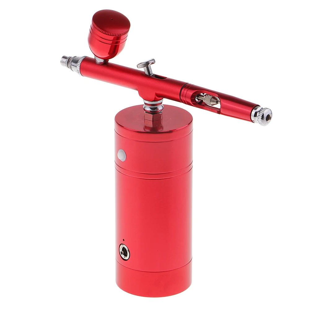 Multi-purpose Airbrush Air Compressor Kit, Dual Action 0.3mm Nozzle Paint Spray Kit Portable Air Brush Set USB Charger