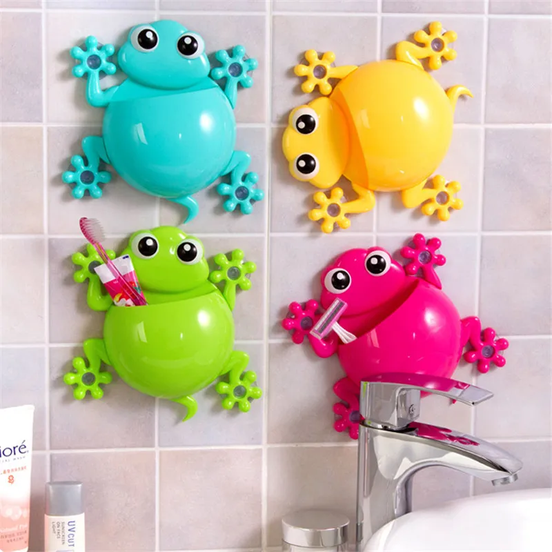 

3Pcs/Set New Bathroom Accessories Cartoon Gecko Turtle Toothpaste Holder Wall Sucker Hook Tooth Brush Holder Toothbrush Holder