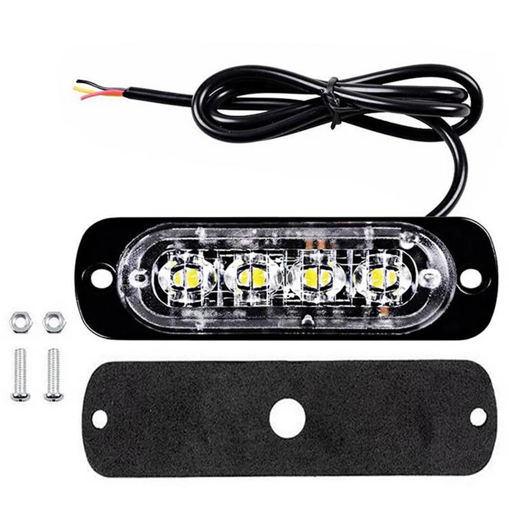 4 PCS4-LED мигающий стробоскоп для восстановления автомобиля Аварийный Предупреждение ющий свет желтый проблесковый Ультратонкий автомобиль грузовик 4 свет гриль проблесковый 12 В