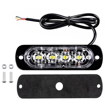 

4 Light Grill Breakdown 12V 4 PCS Amber Ultra-thin Car Truck 4-LED Flashing Recovery Strobe Car Emergency Warning Light Flashing