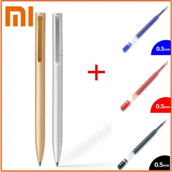 

Original Xiaomi Sign Pens Mijia Metal Ballpoint pen PREMEC Smooth Switzerland Refill 0.5mm Japan Black Blue Ink Signing Pens