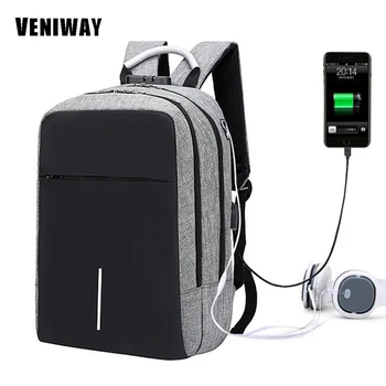 

VENIWAY XD City Design Anti-theft Backpack USB Charging Men Laptop Backpacks For Teenagers Male Mochila Waterproof Backpack Bag