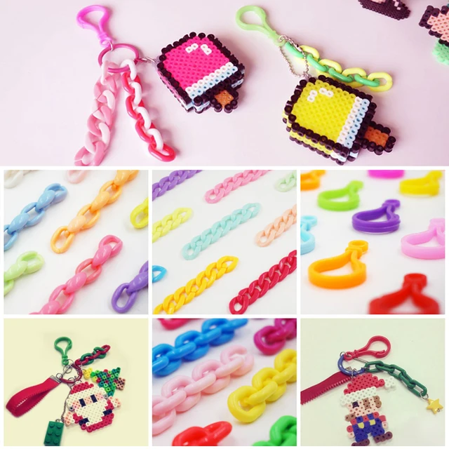 3d hama/perler/ヒューズビーズアクセサリーのためのdiy手作りキーホルダーcatoon鉄