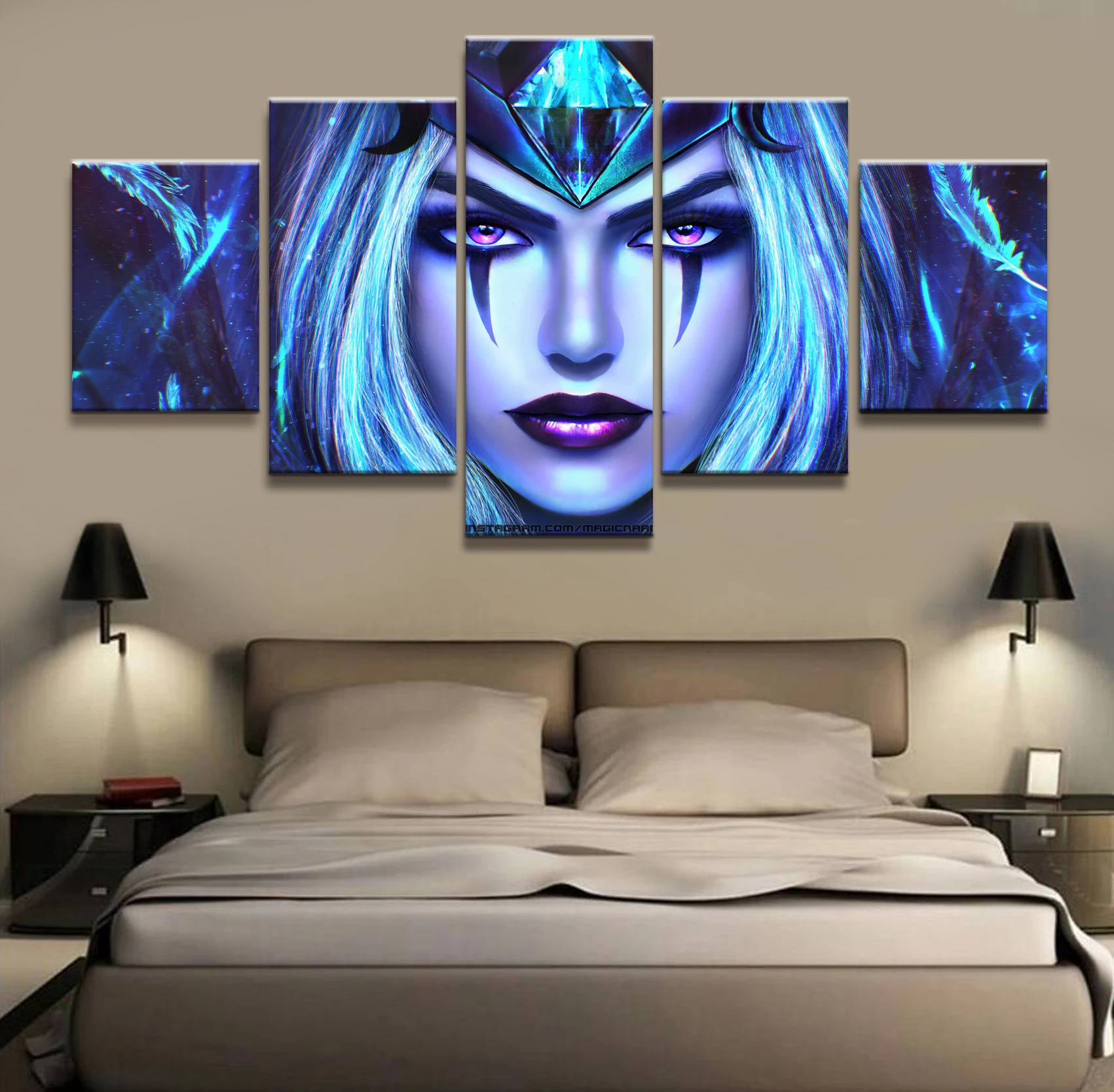 Waliicorners 5 Panel LeBlanc LOL League of Legends Game Canvas Printed Painting For Living Room Wall Art Decor Picture Works Poster 5 HTB15 gOMjTpK1RjSZKPq6y3UpXar
