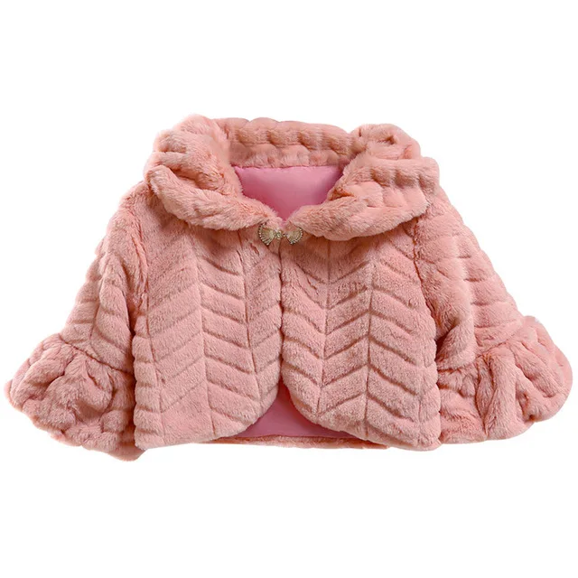 

2019 Winter Autumn Baby Girls Faux Fur Coat Wool Jacket 1-7Yrs Fashion Keep Warm Baby Girl Princess Coat Children's Clothing