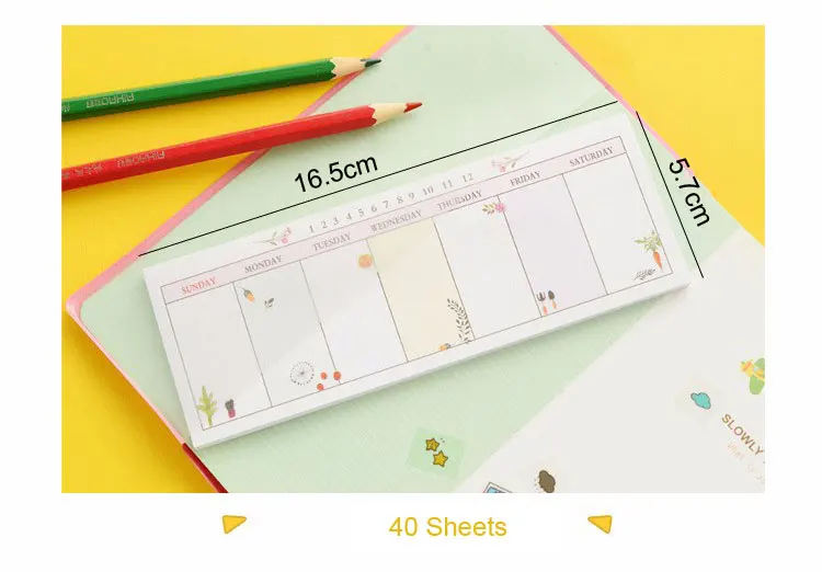 2019 корейский мини Еженедельный план планировщик наклейки memo pad милые животные цветочный Sticky Note повестки дня канцелярские офисные школьные