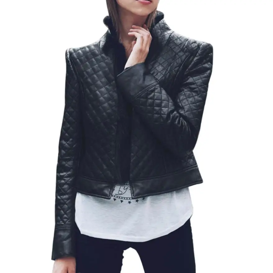 Женская куртка snowshine YLW байкерская из искусственной кожи|biker jacket|leather ladys coatswomens faux