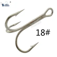Free Fisher 100pcs/pack Triple Hook High Carbon Steel 3551 Treble Fishing Hooks 18#