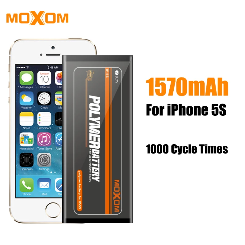 MOXOM батарея для iPhone 5S 1470mAh запасная литий-полимерная с бесплатным инструментом |