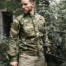 S. archon летняя армейская тактическая рубашка мужская с длинным рукавом Водонепроницаемая дышащая камуфляжная Военная рубашка с карманом рубашка