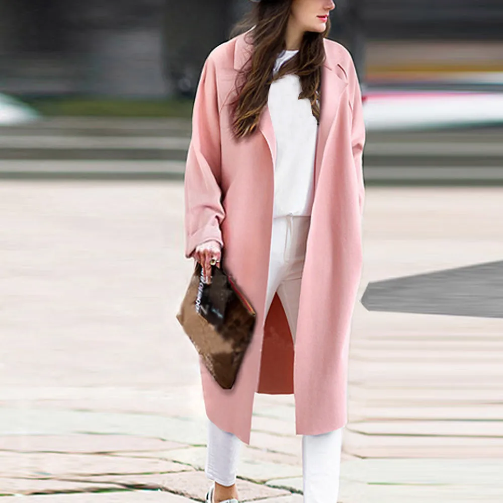 

WOMAIL Womens winter Faux Fur Fluffy Warm Loose Long Sleeve Solid Lapel Coat Trench Coat Cardigan Tops women clothing M-3XL 9.10