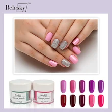 BELESKY голографическая сияющая пудра для погружения 10 грамм без необходимости лампы для лечения длительного блеска пудра для погружения ногтей украшения для дизайна ногтей