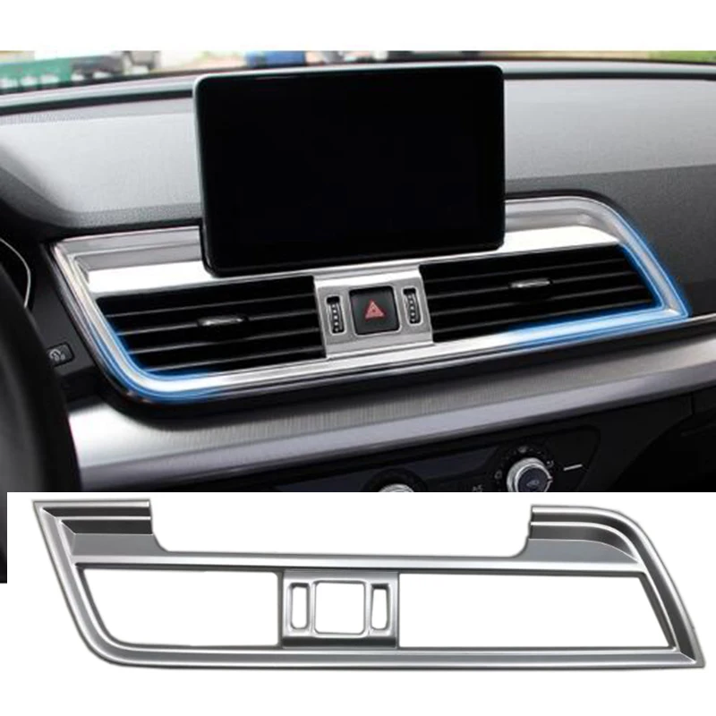 

ABS Matt Car Interior Navigation Central Control Panel Air Conditioning Vent Cover Frame Trim for Audi Q5 FY 2018