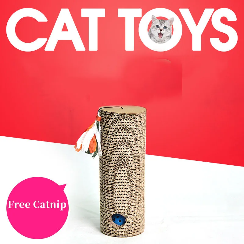 

New Cat Scratcher Corrugated With Bell Cat toy Kitten Mat Climbing Tree Top Quality interactive Training Toy Cats Product