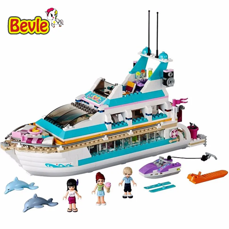 

Bela 10172 618Pcs Friends Series Girls Large Yacht Club Cruise Building Block Bricks Toys Compatible with 41015
