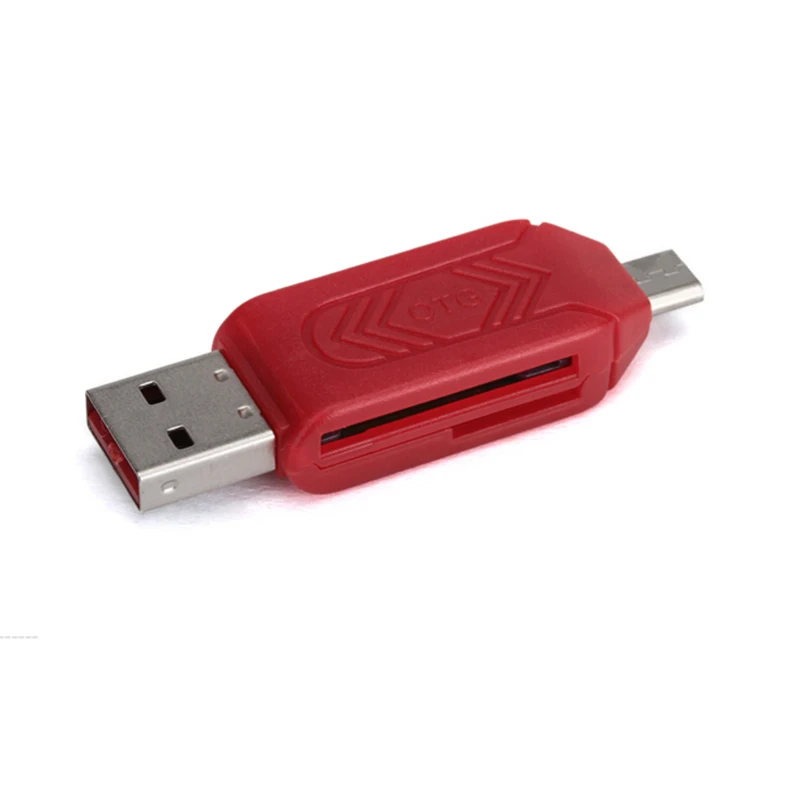 4 в 1 USB 2,0 TF/SD Micro USB OTG многофункциональный компьютер телефон кард-ридер - Цвет: Красный