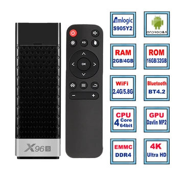 

X96S Android 8.1 Smart TV Box Amlogic S905Y2 DDR4 4GB RAM 32GB ROM TV Stick 5G WiFi Bluetooth 4.2 4K HD Smart Media Player x96
