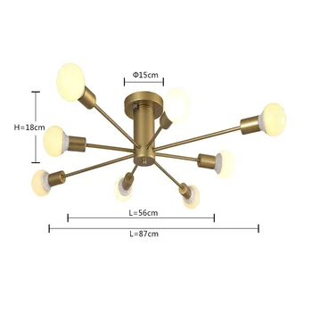 

living room loft Pendant Light 8 heads pipes Iron black hang Lighting Fixtures For shop Home bedroom dining room decor Lights