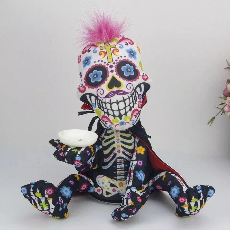 Танцевальная Кукла электрическая говорящая Хэллоуин сахарная игрушка в виде черепа Новинка монеты контроль Музыкальная кукла Дети Хэллоуин подарки - Цвет: sugar skull B