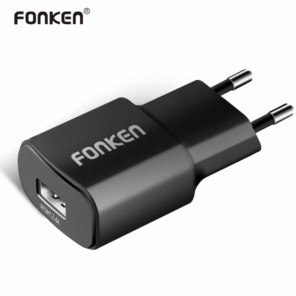 FONKEN 5V 1A 2A Max 2.4A 12W USB настенное зарядное устройство быстрое зарядное устройство универсальное мини USB EU адаптер быстрое зарядное устройство для samsung Phone зарядное устройство