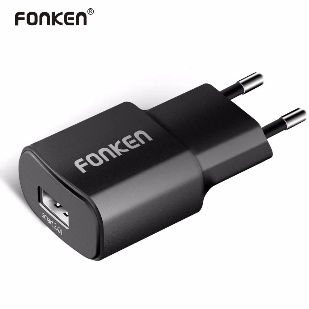 

FONKEN 5V 1A 2A Max 2.4A 12W USB Wall Charger Fast Charger Universal Mini USB EU Adapter Quick Charger for Samsung Phone Charger