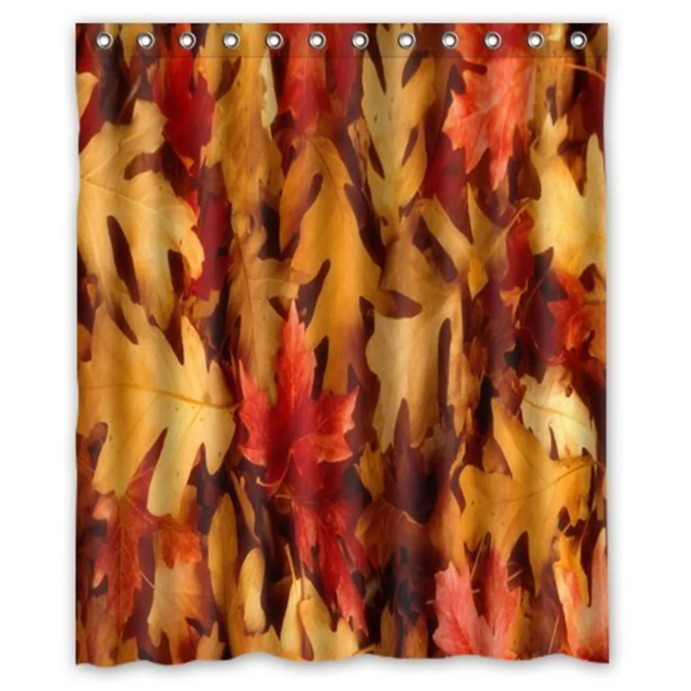 

Innovation Print Design Fall leaves Shower Curtain Mildew Waterproof Polyester Fabric Bathroom Shower Curtain Inch