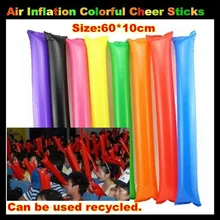 10pcs! 60*10cm Big Air Inflation Cheering sticks Inflatable Cheers Bar for Concert,Football,Basketball Fans Cheerleading Props