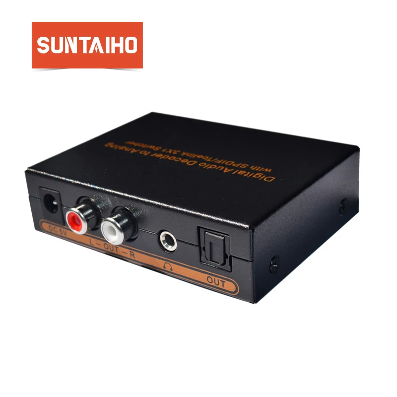 

Digital to Analog Audio Decoder with SPDIF/Toslink 3X1 Switch Support 5.1-Channel Audio for DVD,blu-ray player,PS3, PC