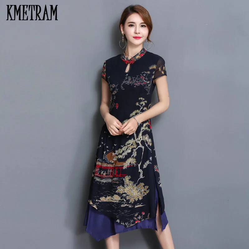 

Clothes Women Summer Dress 2019 Retro Elegant Green Chiffon Dress Elegant Party Dresses Vestidos Plus Size Women Clothing YJZ122