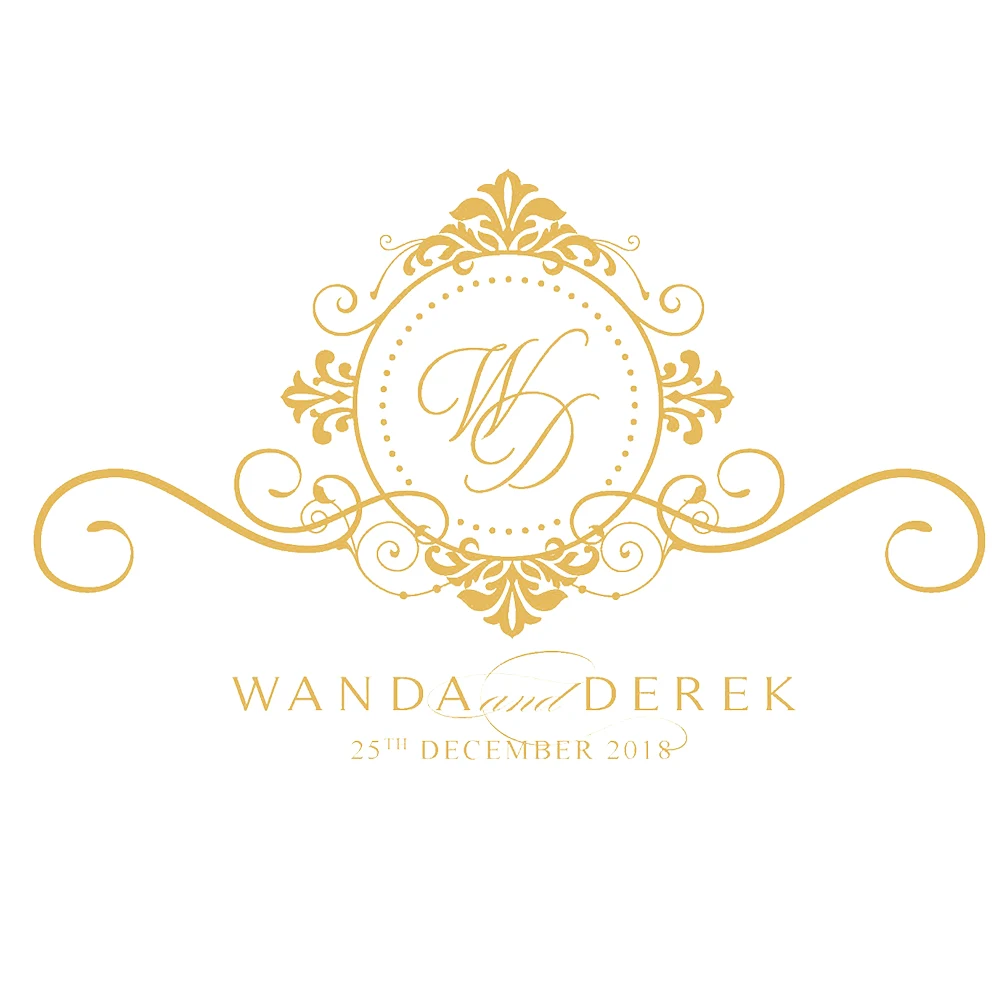 

321*200cm Large Size Custom Name Monogram Wedding Floor Decal Wedding Decals Logo Removable Vinyl Stickers Wedding Decor LC1273