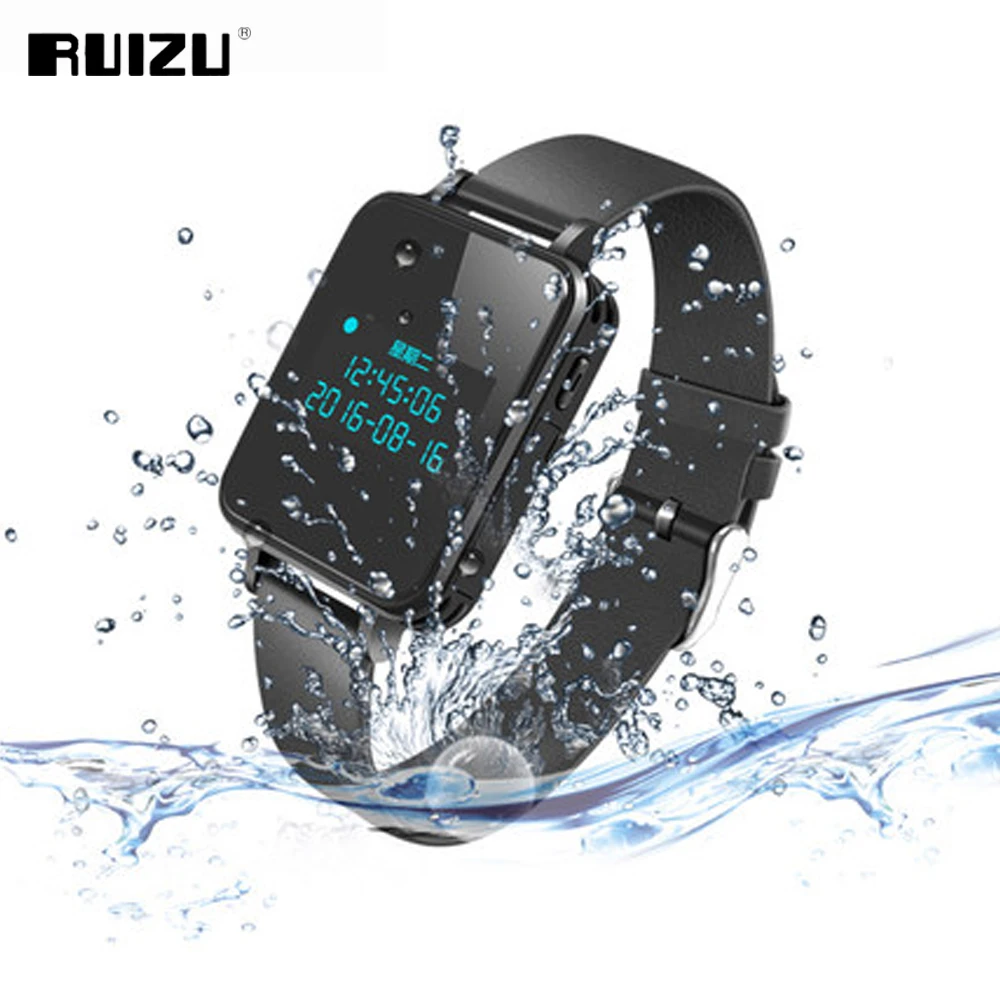 

RUIZU K18 MP3 HiFi Music Player Waterproof Sport Watch Bluetooth Professional Voice Recorder 8GB Wristband Noise Reduction