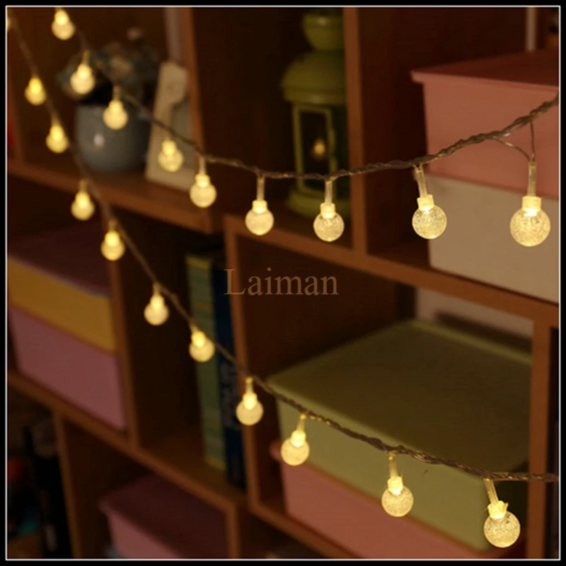 

10M/20M/30M Waterdrop Crystal Ball LED Christmas String lights Fairy Garland For Holiday Wedding Patio Festival Outdoor 220 110V